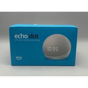 Amazon Echo Dot with Clock (4th Gen) - Glacier White - Sealed